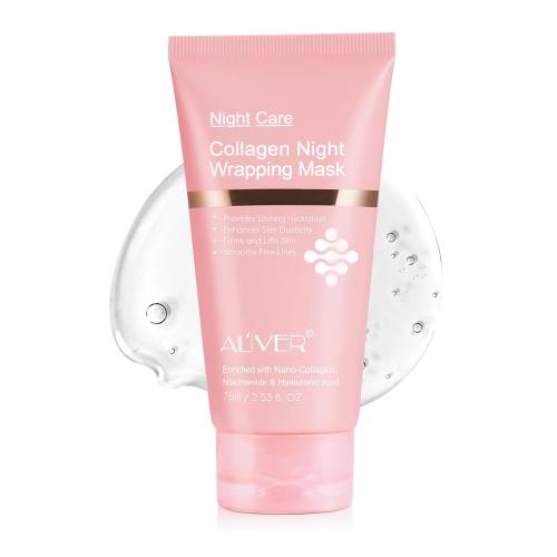 Collagen Overnight Wrapping Peel off Face Mask, Collagen Night Wrapping Mask, Elasticity & Hydration for Glass Skin, Reduce Fine Lines & Dullness, Anti-Aging Korean Skin Care