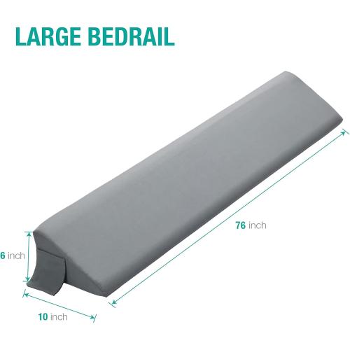 Vekkia King Bed Wedge Pillow for Headboard Gap/Bed Mattress Gap Filler Wedge,Bed Gap Filler Close Gap (0-6),Stop Pillow Falling Down-Gray(76x10x6)