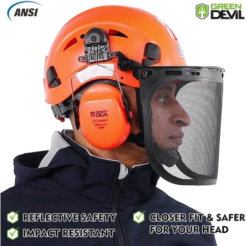 Forestry Safety Helmet Chainsaw Helmet with Mesh Face Shield and Ear Muffs 3 in 1 Forestry Hard Hat