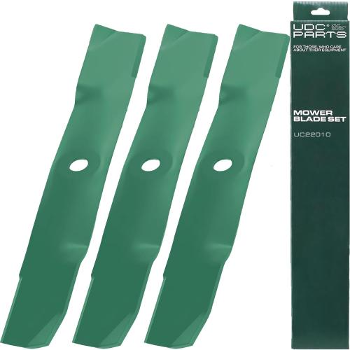 UDC Parts UC22010 Mower Blades Replacement for John Deere 54 Inch Z425 Z375R X320 Z325E Z515E M143520 X380 Z330M X390 X500 UC40844 / 3 Pack Medium Lift
