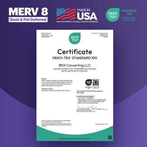 BNX TruFilter 12x12x1 Air Filter MERV 8 (6-Pack) - MADE IN USA – Dust & Pet Defense Pleated Air Conditioner HVAC AC Furnace Filters for Dust, Pet, Mold, Pollen MPR 600 – 700 & FPR 5