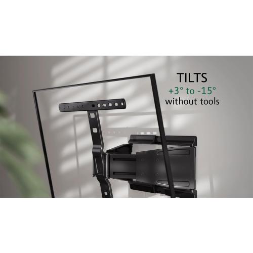 ynVISION.DESIGN Ultra Slim & Thin Full Motion Articulating TV Wall Mount 43-90 TVs | World's Thinnest Fully Articulating Bracket Compatible with Samsung Frame LG and Sony | Swivels and Tilts