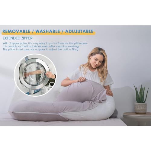 INSEN Cooling Pregnancy Pillow, Maternity Pillow for Pregnant Women, C Shaped for Side Sleeping(Cooling Silky Grey)
