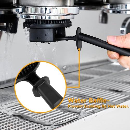 watchget Silicon Espresso Coffee Machine Cleaning Brush Professional Design for 360° Cleaning of espresso Group Head Detachable Silicon Bristles for 51mm Grouphead