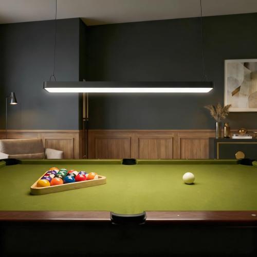 76W 7400 Lumens Pool Table Light LED Billiard Fixture with CRI 85 5000K Daylight Over 7ft 8ft Table Professional Gaming Room Lighting Black 48 inch