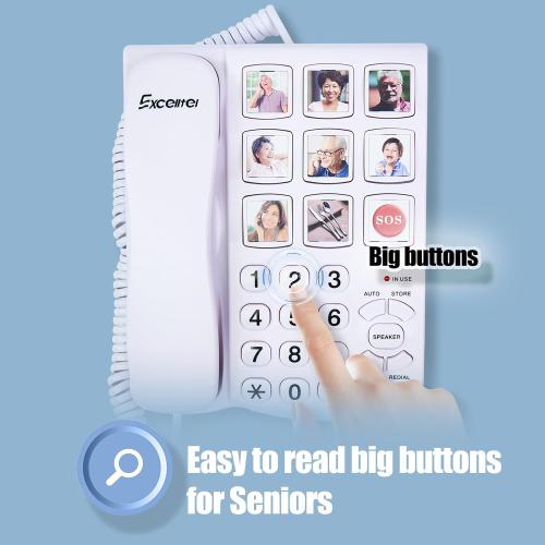 Big Button Phone for Seniors, Corded Landline Phone One-Touch