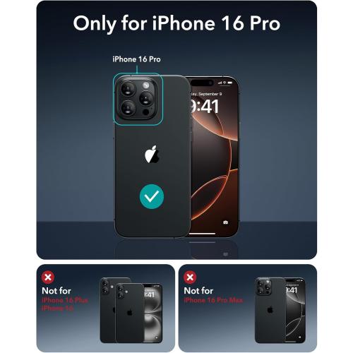 ESR 3 Pack for iPhone 16 Pro Screen Protector, FlawlessFit Tray