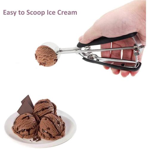 Ice Cream Scoop, 18/8 Stainless Steel Cookie Scoop, Cookie Scoops for Baking, 2 Tbsp/ 30 ml/ 1 oz Cookie Dough Scoop, Ice Cream Scooper with Trigger Release, Cookie Scooper for Baking