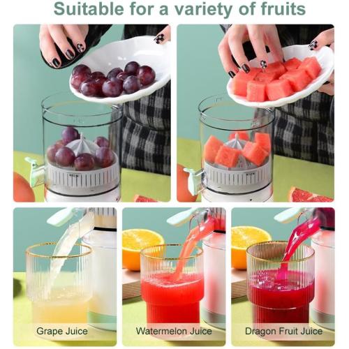 Electric Juicer Rechargeable,Portable Kitchen Gadget for making Orange Juice,Squeezing Oranges,Lemons,Kiwi Fruit,Grapefruits,and Citrus Juices.Comes with USB charging and a Cleaning Brush(Green)