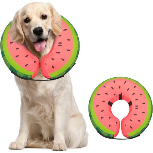 Dog Cone Collar for Small Medium Large Dogs for After Surgery, Pet Inflatable Neck Donut Collar Soft Protective Recovery Cone for Dogs and Cats - Alternative E Collar Does not Block Vision - Red,L