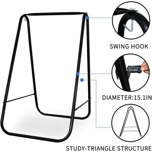Hammock Chair Stand,Include Large Hanging Indoor Swing,MAX Load 500 LBS, Heavy-Duty Steel Hammock Stand for Indoor Outdoor(Grey)