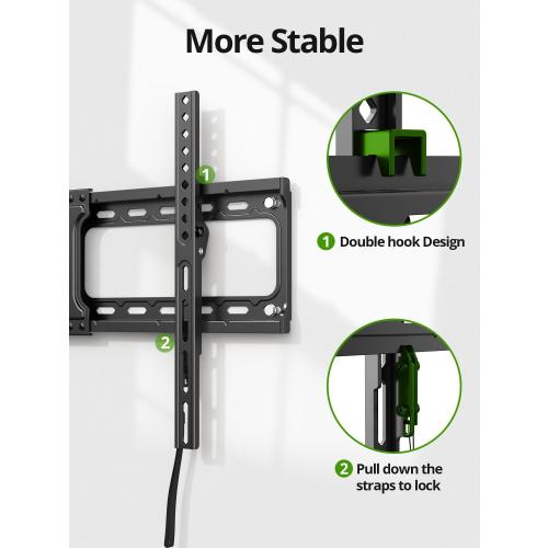 USX MOUNT Tilting TV Wall Mount for Most 37-95 Flat Curved Screen Television, TV Bracket with Max VESA 600x400mm up to 132lbs, Low Profile Tilt Mount for 16, 24 Stud
