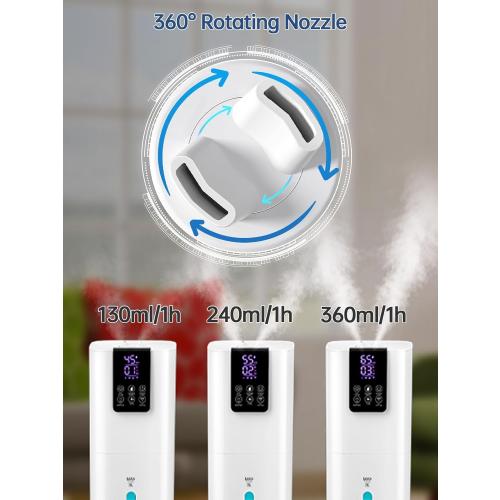 8L Smart Humidifiers for Bedroom Large Room, 2.1Gal Cool Mist Top Fill Diffuser Ambient Light, App & Remote Control, 3 Mist Modes, Quiet Humidifier for Home Office Plant (White)