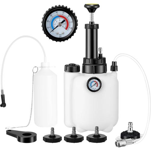 3L Brake Bleeder Kit, Manual Brake Bleeder Vacuum Pump Kit, Brake Fluid Bleeder Kit With 1l Brake Bleeder Bottle And 4 Master Cylinder Adapters, Brake Bleeding Kit Suitable for Most Vehicles