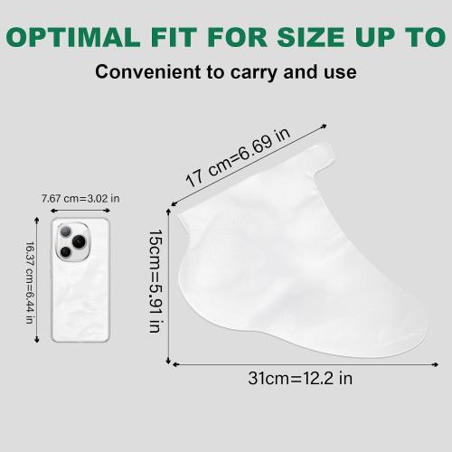 300PCS Disposable Foot Covers for Feet Moisturizer Socks - Plastic Foot Covers Extra Large Size for Pedicure, Moisturizing & Paraffin Wax Treatments, Spa Socks Designed for Foot Care