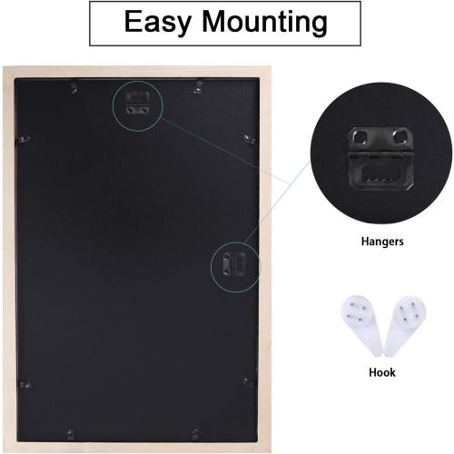 12x18 Inch Picture Frame Poster Frames Set of 2,Made of Soild Wood Wall Mount Vertically or Horizontally 12 x 18 Photo Frame Black