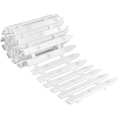 URATOT 35 Pieces Christmas Tree Thick White Plastic Picket Fence Christmas Tree Fence for Pets Kids Holiday Party Garden Home Decoration, 12 Inches