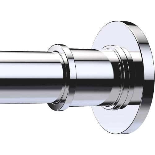 BRIOFOX Industrial Shower Curtain Rod - Never Rust Non-Slip 43-72 Inch 304 Stainless Steel, Chrome