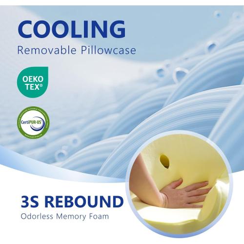 Cervical Neck Pillow for Neck Pain Relief and Sleeping, Ergonomic Contour Memory Foam Pillow with Breathable Pillowcase, Neck Support Pillow for Side, Back, Stomach Sleepers