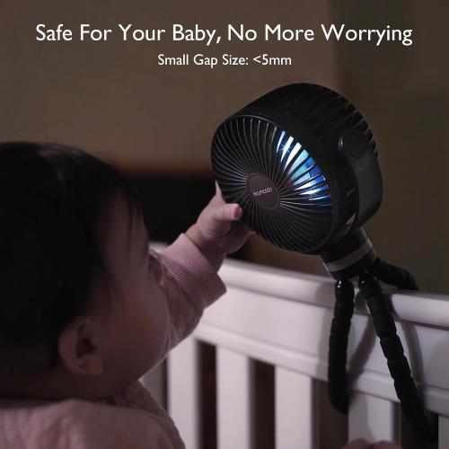 Momcozy 8000mAh Portable Stroller Fan | 27H Ultra-long Battery Life