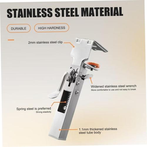 2Pcs Drawer Front Installation Clamps 21 to 50mm Width Drawer Front Clamps Right Angle Stainless Steel Adjustable Fixing Clamp with Press Handle Installation