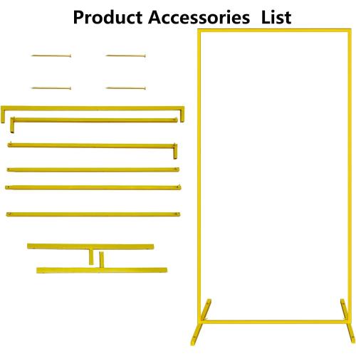 Wedding Arch, 6.6 FT x 3.3 FT Square Backdrop Stand for Ceremony, Gold Metal Arch Backdrop Stand for Parties, Balloon Arch Stand Backdrop for Anniversary, Birthday, Bridal, Baby Shower, Decoration