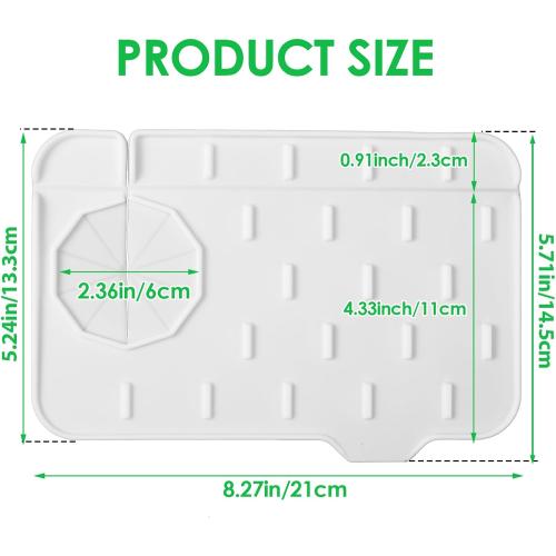 Sink Faucet Splash Guard Mat Silicone Soap Dish Pad Small Faucet Handle Drip Catch Sponge Holder Sink Protector Trays for Bathroom Kitchen Countertop Gadgets Accessories 8.3 x 5.7 Inch