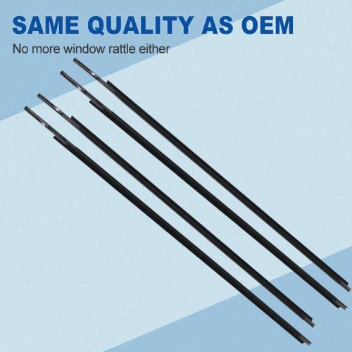 JDMON 4PC Door Window Moulding Weatherstrip Compatible with Toyota Yaris 2005-2011, Vitz 2005-2010, Outer Weather Stripping Trim Seal Replacement for 68160-52110, 68210-52110, 68180-52100, 68230-52100