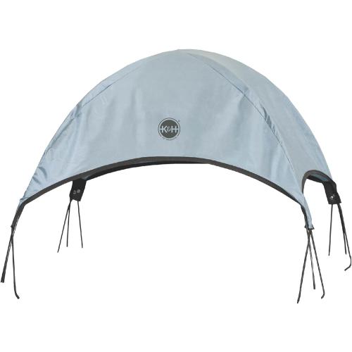 K&H Pet Products Outdoor Elevated Dog Cot Canopy, Cooling Sun Tent Shades Pets, Washable, Water-Resistant, Designed to Fit K&H Medium Elevated Dog Cots (Sold Separately) - Medium 32 X 25in Gray