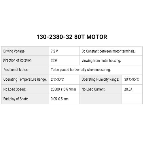 INJORA 130 Brushed Motor 80T with Stainless Steel Pinion for FMS FCX24 1/24 RC Crawler Upgrade