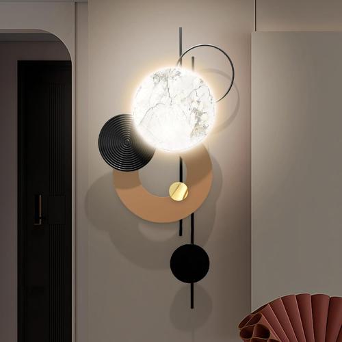Large Metal Wall Decor with Light Modern Metal Wall Art Voice Controlled Luminescence3D Wall Sculptures Wall Hanging Decoration for Living Room Dinning Room Entryway Kitchen Office (19L“x39W-Light)
