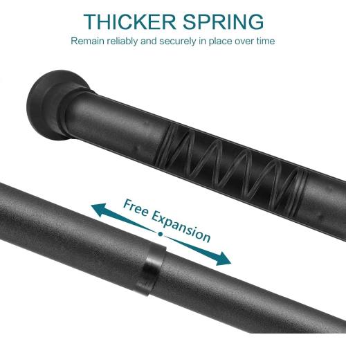 ASHLEYRIVER Room Divider Tension Curtain Rod,Adjustable Window Curtain Rod,No Drilling,Very Secure,Long Tension Rod-83-122 Inch,Black