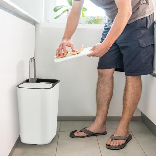 GANAZONO Double Compartment Trash can Dry and Wet Separation Waste Bin for Kitchen Counter Home Restaurant Slim Garbage Container for Wastepaper Peelings Crumbs 12.99 X 11.41 X 8.26 in