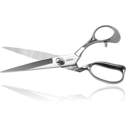 TONMA Fabric Scissors [Made in Japan] 12 inches Professional Tailor Sewing Scissors for Fabric Cutting, Commercial Heavy Duty Stainless Steel Dressmaking Shears for Leather, Mirror Finish
