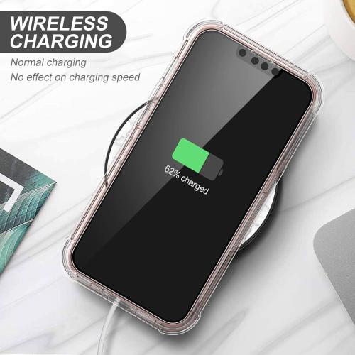 SURITCH Case Compatible with iPhone 13 6.1 Inch 360 Degree Transparent Shockproof Silicone Bumper [Ultra Hybrid] Full Body Protection Case Cover – Clear