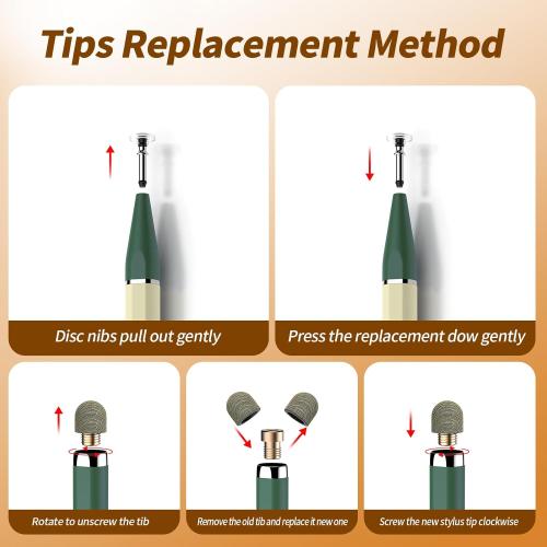 Bopomofo Stylus Pen for Touchscreen,5 PCS 2-in-1 Magnetic Stylus Pen High Sensitivity & Precision Stylus,Extended Pen Body Design,Compatible with Touch Screens(9 Tips   3 Magnetic Sheets)