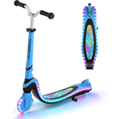 Tonbux Scooter for Kids with Light-Up Wheels & Deck, Adjustable Heights 2 Wheel Kids Scooters for Kids 5-7, Toddler Scooters with 4 Lighting Modes Deck