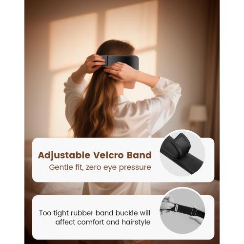 Anydance Heated Eye Mask - Cordless Eye Mask for Dry Eyes, Eye Relief, Improved Sleep, Timed Shutdown, 4 Temperature, Washable Eye Heating Pad for Travel, Removable for Cleaning - Black