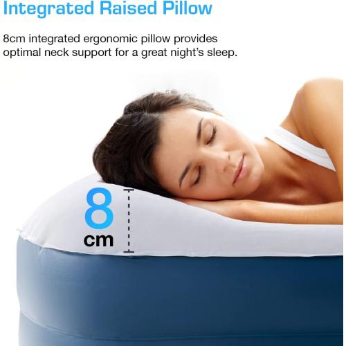 Size 20 Active Era Tall 20 Twin Air Mattress with Built in Pump & Raised Pillow, Elevated Inflatable Mattress, Heavy Duty Puncture Resistant Bed, Blow Up Waterproof Airbed