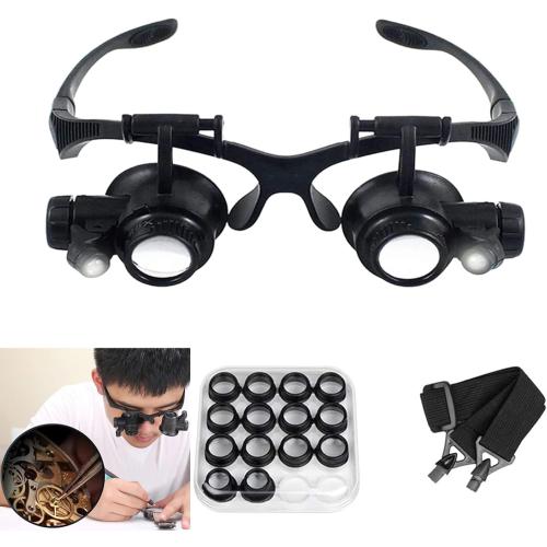 Magnifying Glasses with LED Light, LXIANGN Jeweler Loupe Watch Repair Magnifier with 8 Interchangeable Lens-2.5X 4X 6X 8X 10x 15x 20x 25x for Close Work,Not for Reading