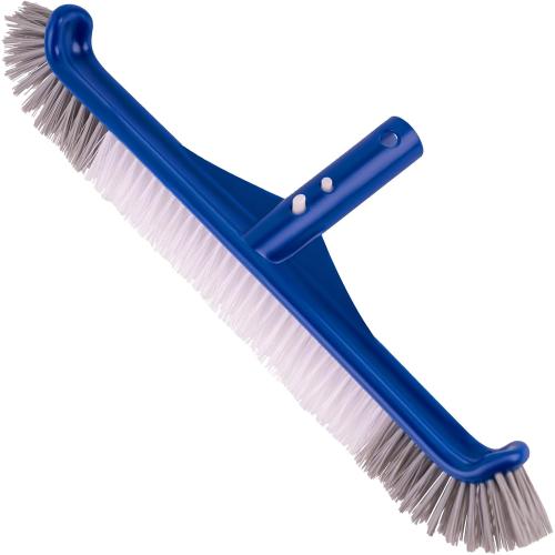 POOLAZA Pool Brush, 17.5'' Pool Brush Head for Inground Pools & Above-Ground Pools, Durable Pool Scrub Brush Fit Standard Pool Pole, Enhanced Pool Brushes for Cleaning Pool Walls with Curved Ends