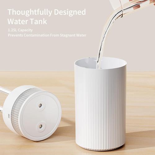 Portable Mini Humidifier 1.25L, Cool Mist for Bedroom Office Home, Auto Shut-Off, Dual Mist Modes, Night Light, Quiet Operation