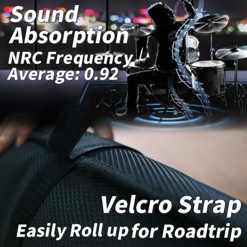 Aucuda Southwest Drum Rug 6x6.6ft Large Drum Mat Outdoor, Tightly Woven Fabric Cool Drum Set Carpet with Non-Slip Grip Bottom, Electric Drum Accessories Studio, Apartment, Soundproof, No Crease.