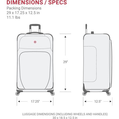 SwissGear Sion Softside Expandable Luggage, Blue, Checked-Large 29-Inch