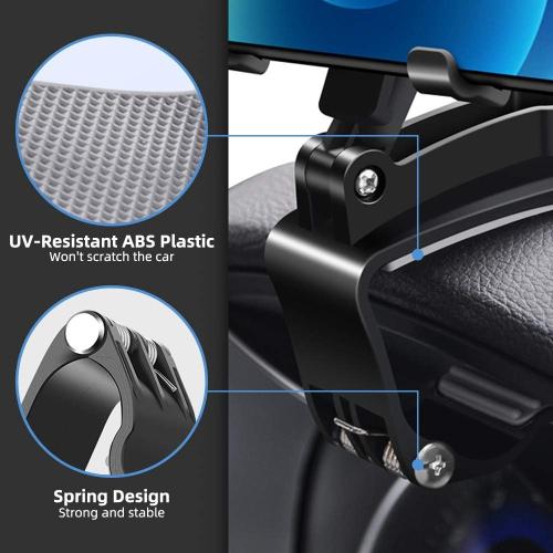 FONKEN Car Phone Mount, [2 Pack] Cell Phone Holder for Car 360 Degree Rotation Dashboard Clip Mount Car Phone Holder Compatible for iPhone 11 13/12 pro Max 8 8Plus Samsung S10 S9 S8 4~7 Smartphones