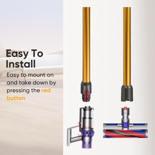 Replacement Wand Quick Release Wand Compatible with Dyson V7 V8 V10 V11 V15 Stick Vacuum Cleaners, Extension Vacuum Replacement Tube, Orange