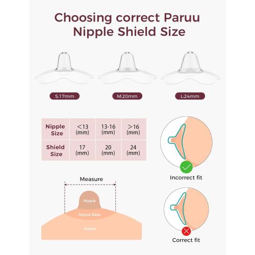 Momcozy Silicone Nipple Shields for Breastfeeding, Flower Shape Petal Design, Ultra Thin & Soft for Flat or Inverted Nipples, Flexible Nursing Shield, BPA/BPS Free (1 Pair, 17mm)