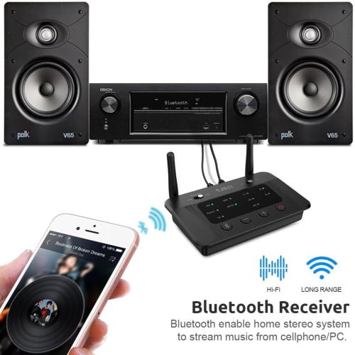 1Mii B03 Bluetooth 5.3 Transmitter Receiver for TV Home Stereo BT Headphones, aptX Low Latency & HD & AD Bluetooth Audio Adapter, Splitter for Wired & Wireless, Optical RCA AUX 3.5mm Inputs/Outputs