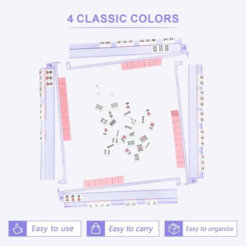 Mahjong Racks with Pushers 4PCS Set Majiang Tile Holder Acrylic Mahjong Racks Accessories and Gifts