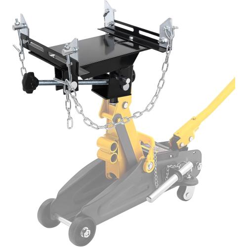 Transmission Jack Adapter for Cars&Trucks,1100 lbs/0.5 Ton Capacity Gearbox Removal Tool,Fits Hydraulic Floor Jack Conversion,Double Safety Chains for Passenger Cars,Light-Duty Truck Transmissions